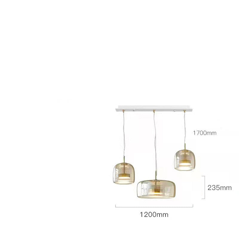 Cognac Glass Disc Chandelier