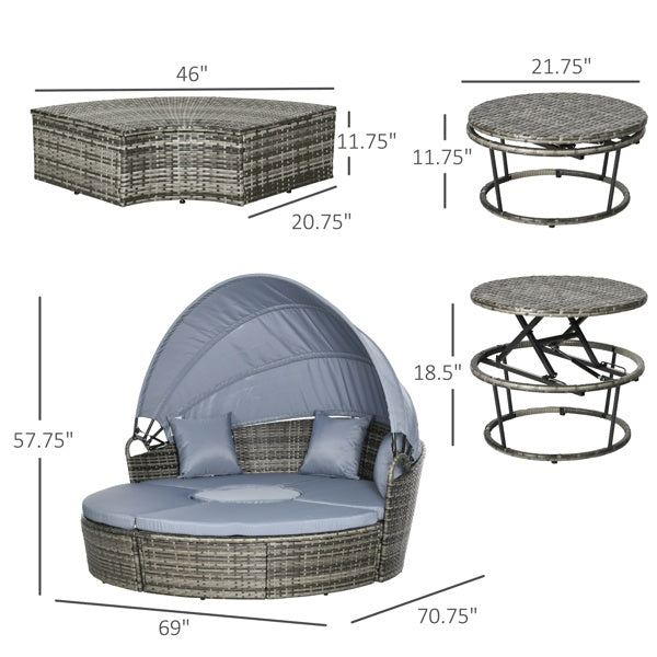 Grey Modular Outdoor Daybed