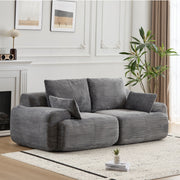 Sofá Comprimido de Espuma de Memoria Moderna, Sofá Seccional Grande de 2 Plazas para Sala de Estar, Sofá Seccional Modular Nube Amigable con Mascotas, Tela de Pana, Loveseat Extra Profundo, Sin Ensamblaje Requerido, Gris