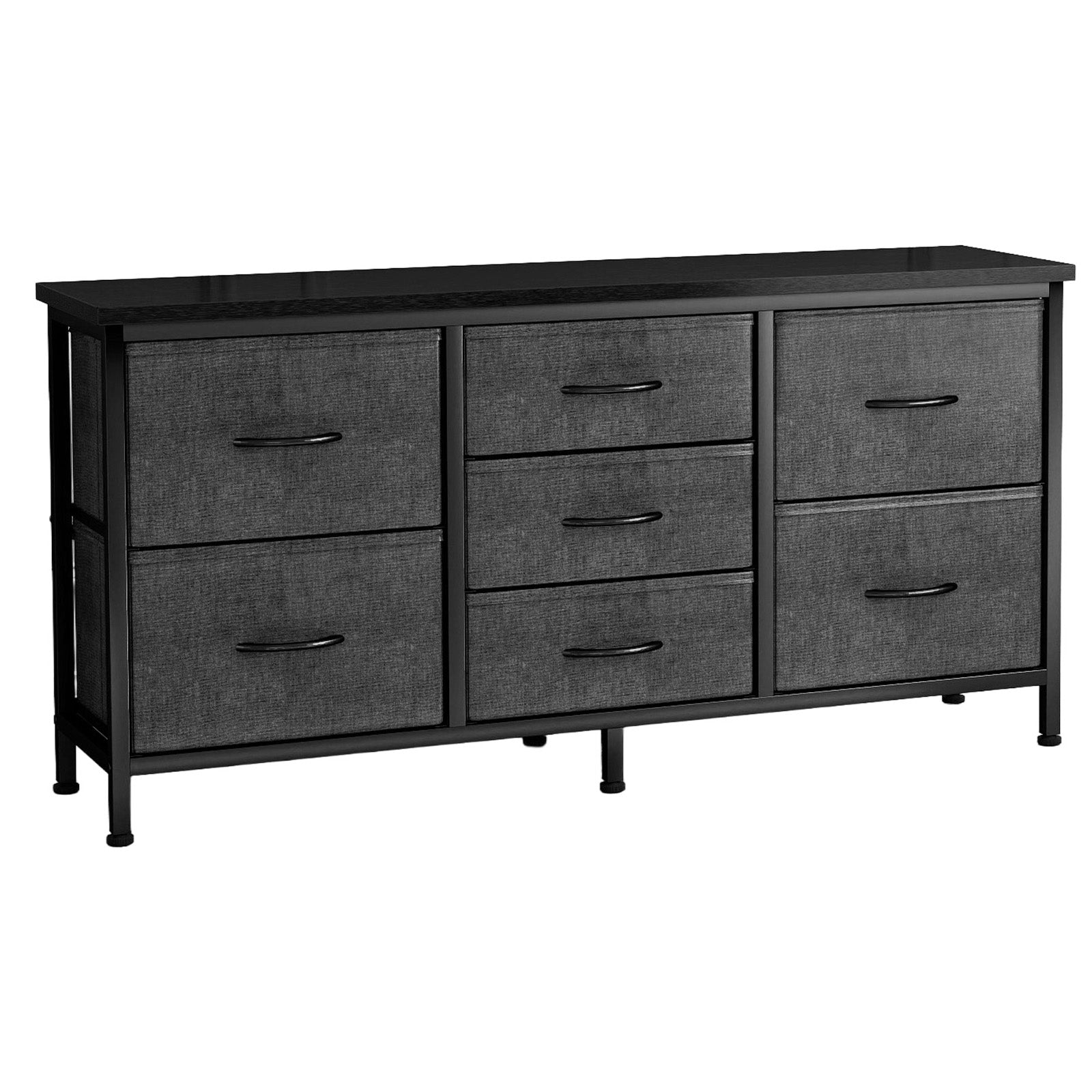 Kommode mit Schubladen für das Schlafzimmer, Schubladen mit Holztop und Metallrahmen