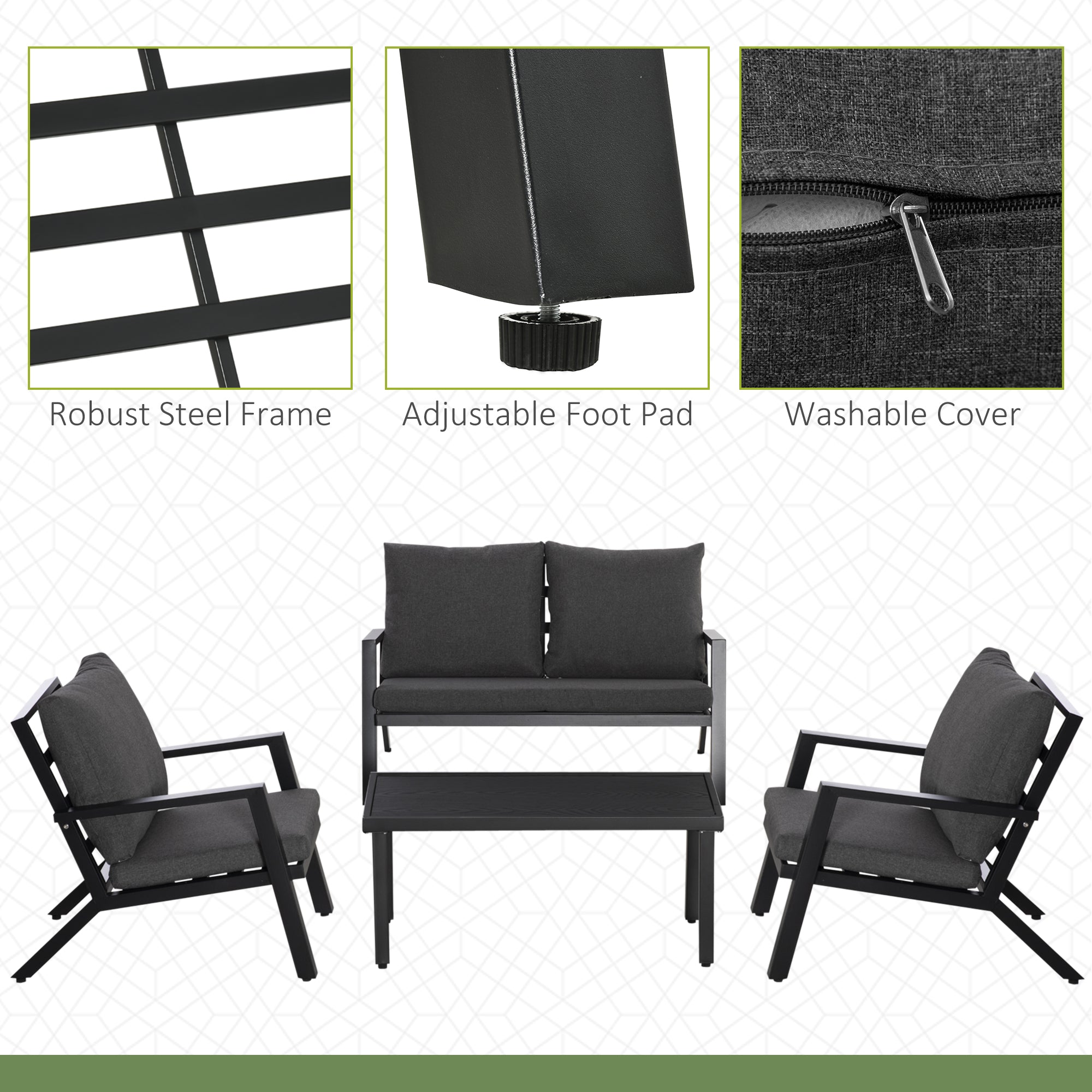Teak Modern Patio Set