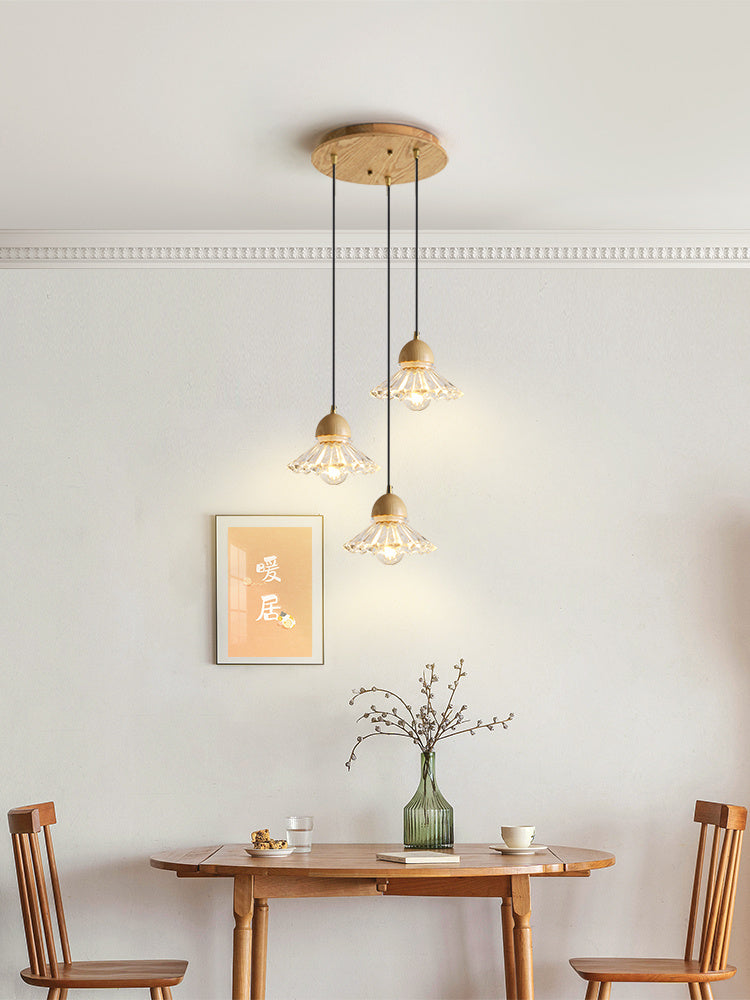 Nordic Glass Wood Chandelier