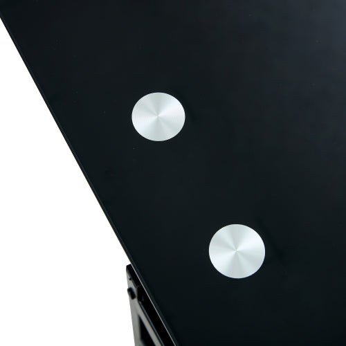 Mesa de Centro de Vidrio Templado con Tapa Elevable, Moderna y Simple de 2 Capas para Sala de Estar, Negra