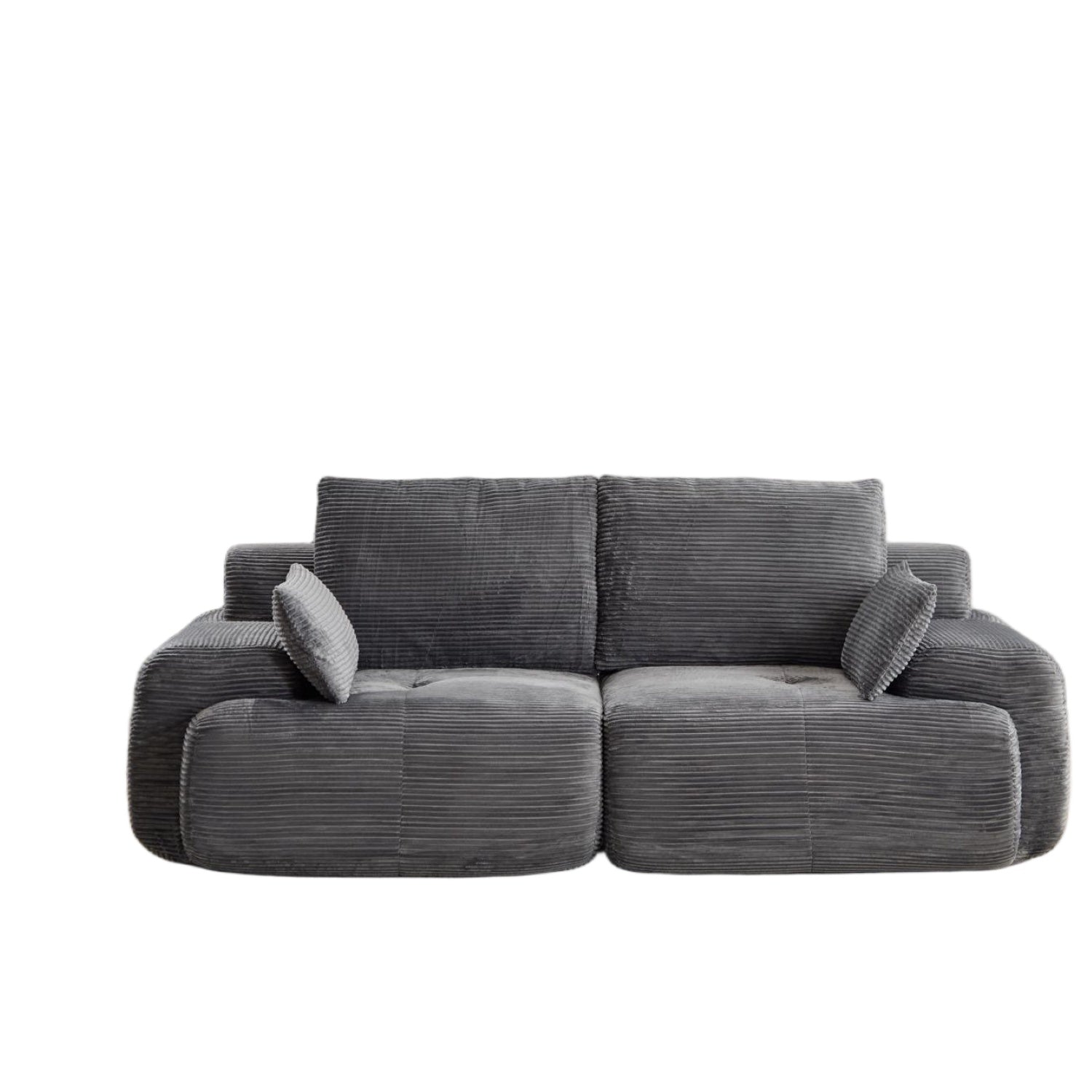 Sofá Comprimido de Espuma de Memoria Moderna, Sofá Seccional Grande de 2 Plazas para Sala de Estar, Sofá Seccional Modular Nube Amigable con Mascotas, Tela de Pana, Loveseat Extra Profundo, Sin Ensamblaje Requerido, Gris