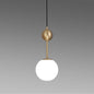 Simple Brass Bedroom Pendant Light with Milk Glass Shade