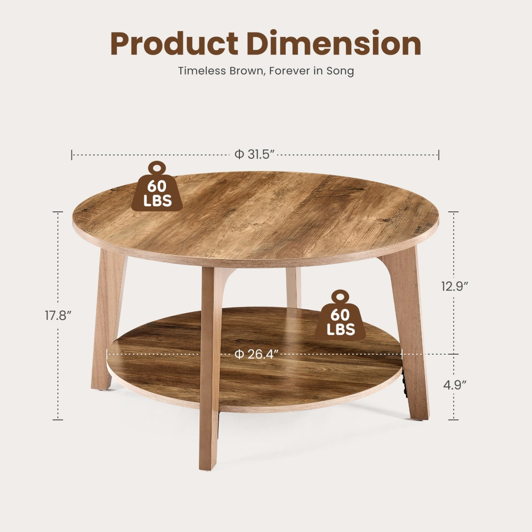 Brown 2-Tier Coffee Table