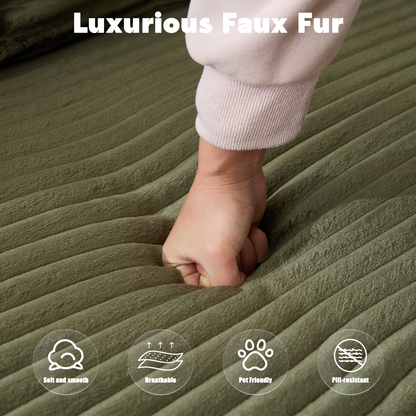 Compression Sectional Couch With Comfy Chaise, Boneless L Shape Sofa With Deep Seat, Minimalist Modular Couches Sleeper For Living Room Bedroom Apartment Lounge,corduroy,Green