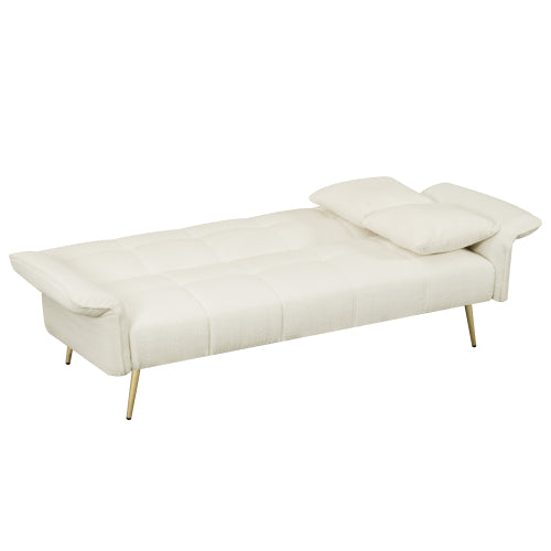 70.1 Pulgadas Futón Sofá Cama, Sofá Cama Doble Convertible con Reposabrazos Plegables para Salas de Estar y Espacios Pequeños