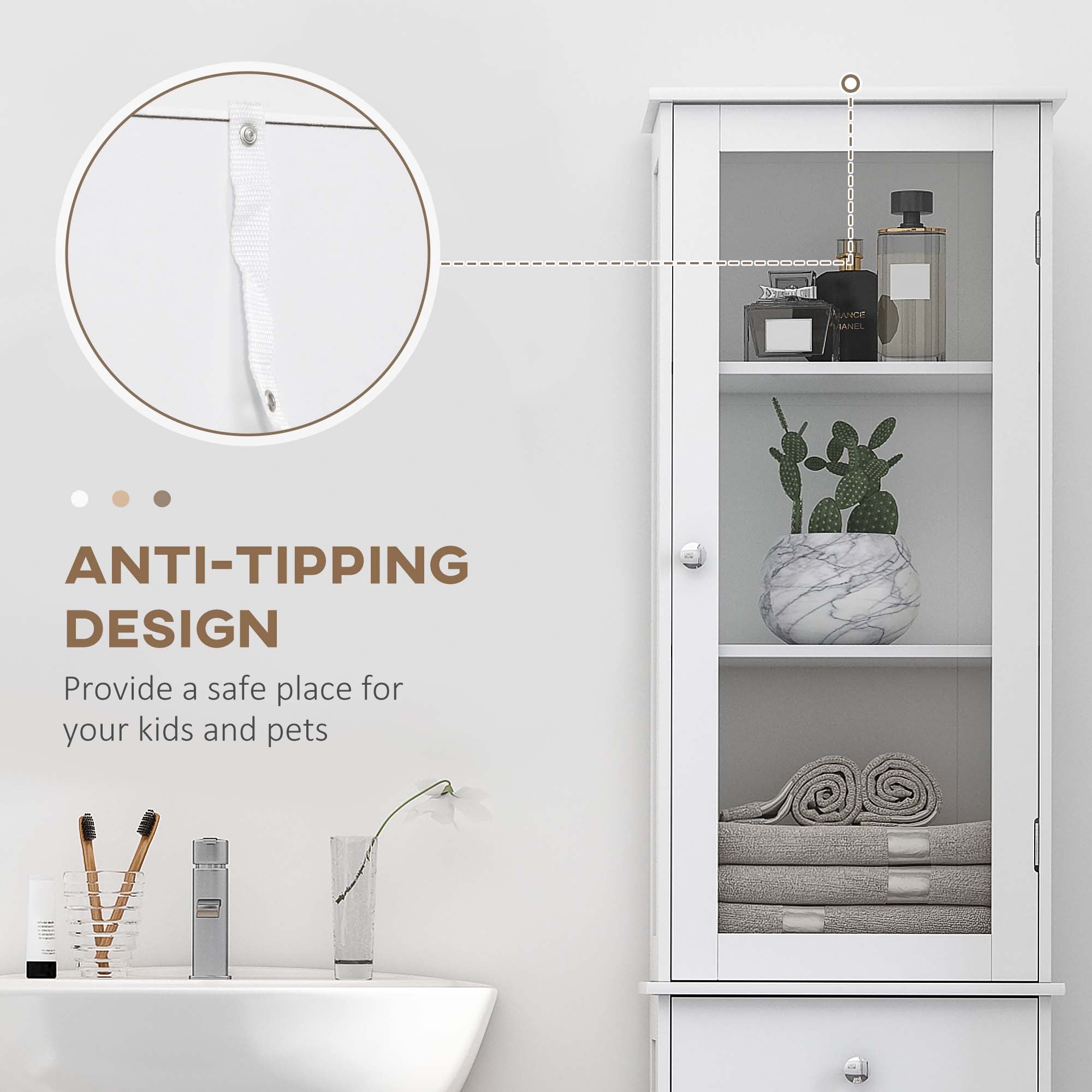 White Slim Storage Cabinet