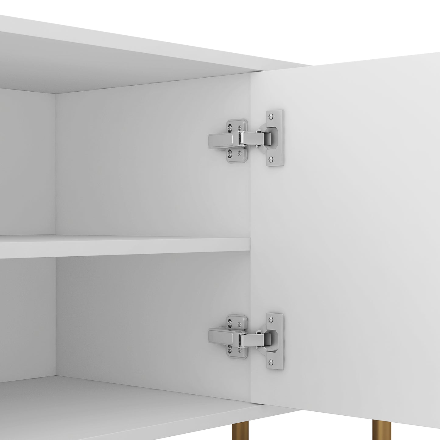 White Modern TV Stand Fluted T, Entertainment Center With Storage Doors, TV Console Media Cabinet, For 55 Inch TV, Living Room