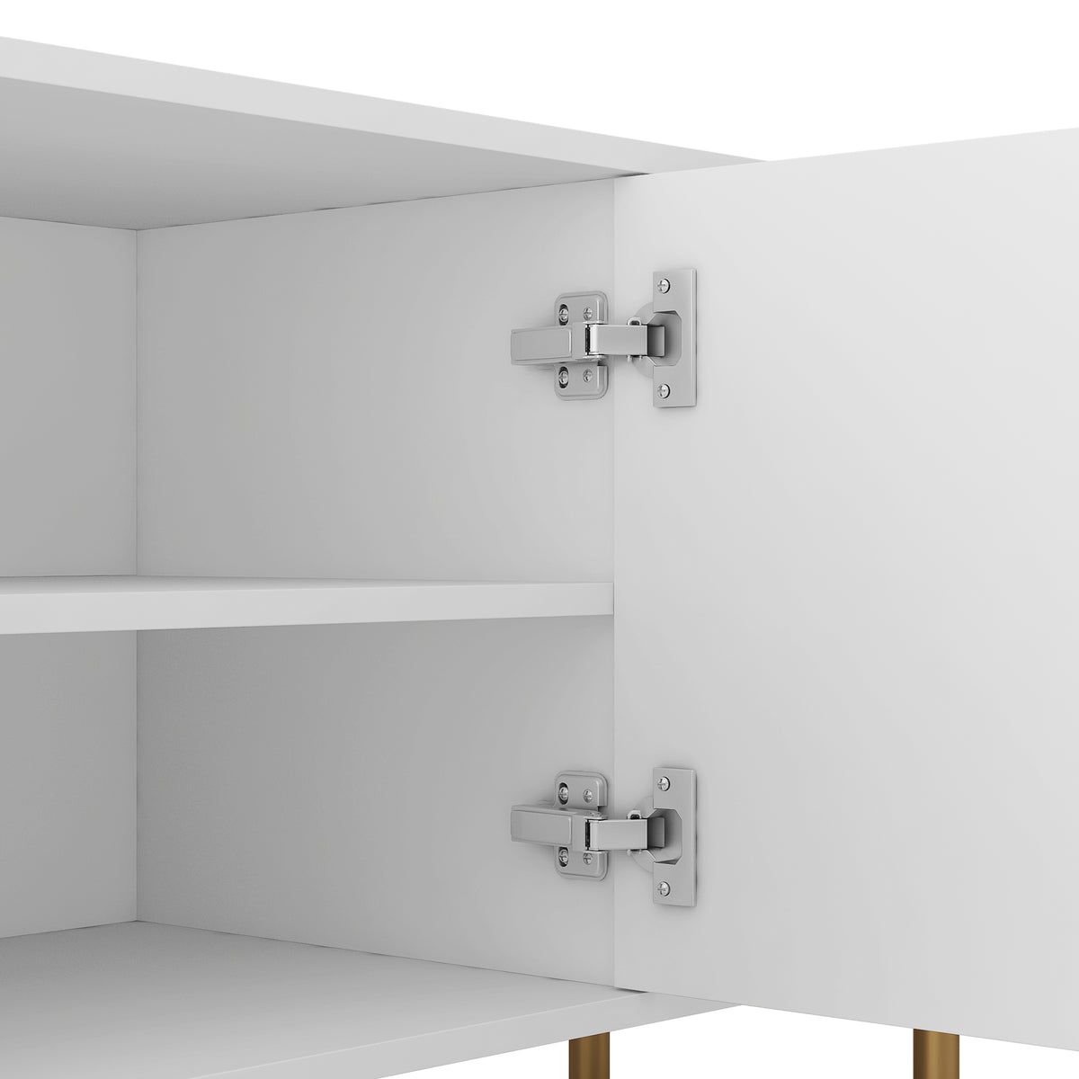 White Modern TV Stand Fluted T, Entertainment Center With Storage Doors, TV Console Media Cabinet, For 55 Inch TV, Living Room