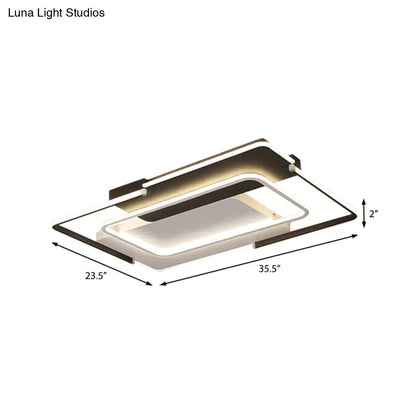 DecorBites™ DecorBites™ 35.5"/43" Rectangular Flush Mount Ceiling Light for Modern & Unique Bedroom - Warm/White