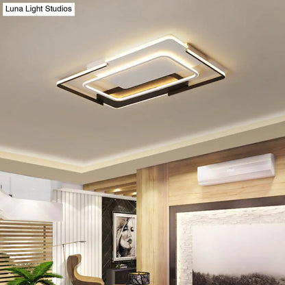 DecorBites™ DecorBites™ 35.5"/43" Rectangular Flush Mount Ceiling Light for Modern & Unique Bedroom - Warm/White