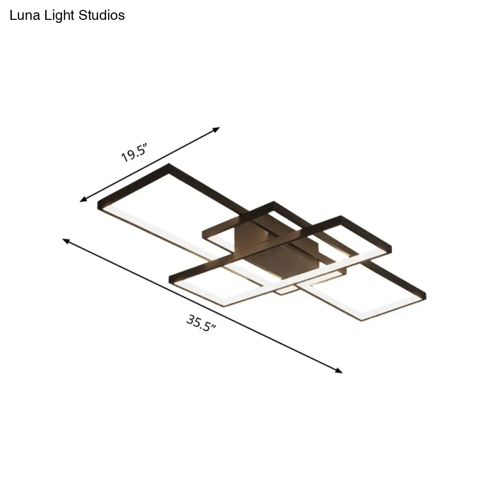 DecorBites™ DecorBites™ 35.5"/43" Wide Black/White LED Acrylic Semi Flush Mount Ceiling Light with Warm/White Light