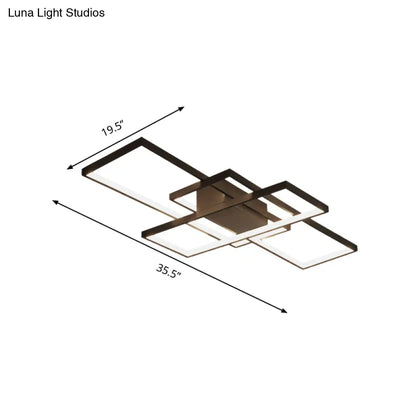 DecorBites™ DecorBites™ 35.5"/43" Wide Black/White LED Acrylic Semi Flush Mount Ceiling Light with Warm/White Light