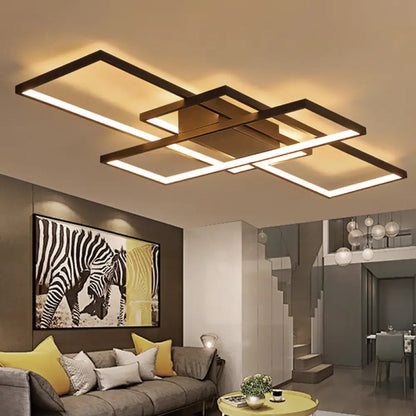 DecorBites™ DecorBites™ 35.5"/43" Wide Black/White LED Acrylic Semi Flush Mount Ceiling Light with Warm/White Light