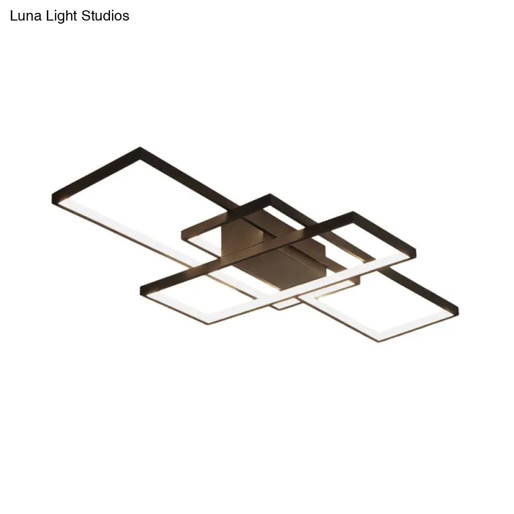 DecorBites™ DecorBites™ 35.5"/43" Wide Black/White LED Acrylic Semi Flush Mount Ceiling Light with Warm/White Light