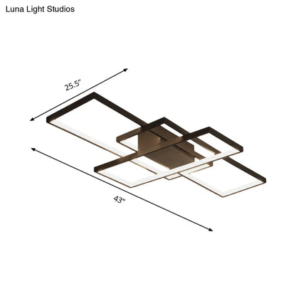 DecorBites™ DecorBites™ 35.5"/43" Wide Black/White LED Acrylic Semi Flush Mount Ceiling Light with Warm/White Light