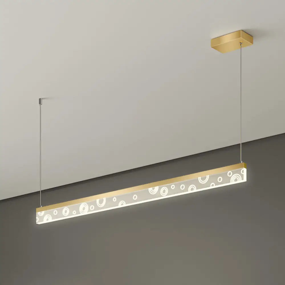 DecorBites™ مصباح جزيرة من الألومنيوم لغرفة الطعام، مقاس 35.5 بوصة/47 بوصة، مصباح LED معلق باللون الذهبي، إضاءة دافئة/بيضاء