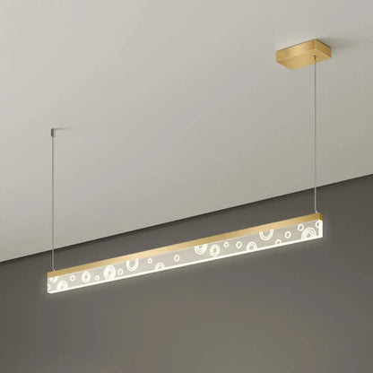 DecorBites™ مصباح جزيرة من الألومنيوم لغرفة الطعام، مقاس 35.5 بوصة/47 بوصة، مصباح LED معلق باللون الذهبي، إضاءة دافئة/بيضاء