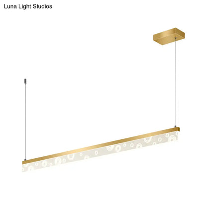 DecorBites™ مصباح جزيرة من الألومنيوم لغرفة الطعام، مقاس 35.5 بوصة/47 بوصة، مصباح LED معلق باللون الذهبي، إضاءة دافئة/بيضاء