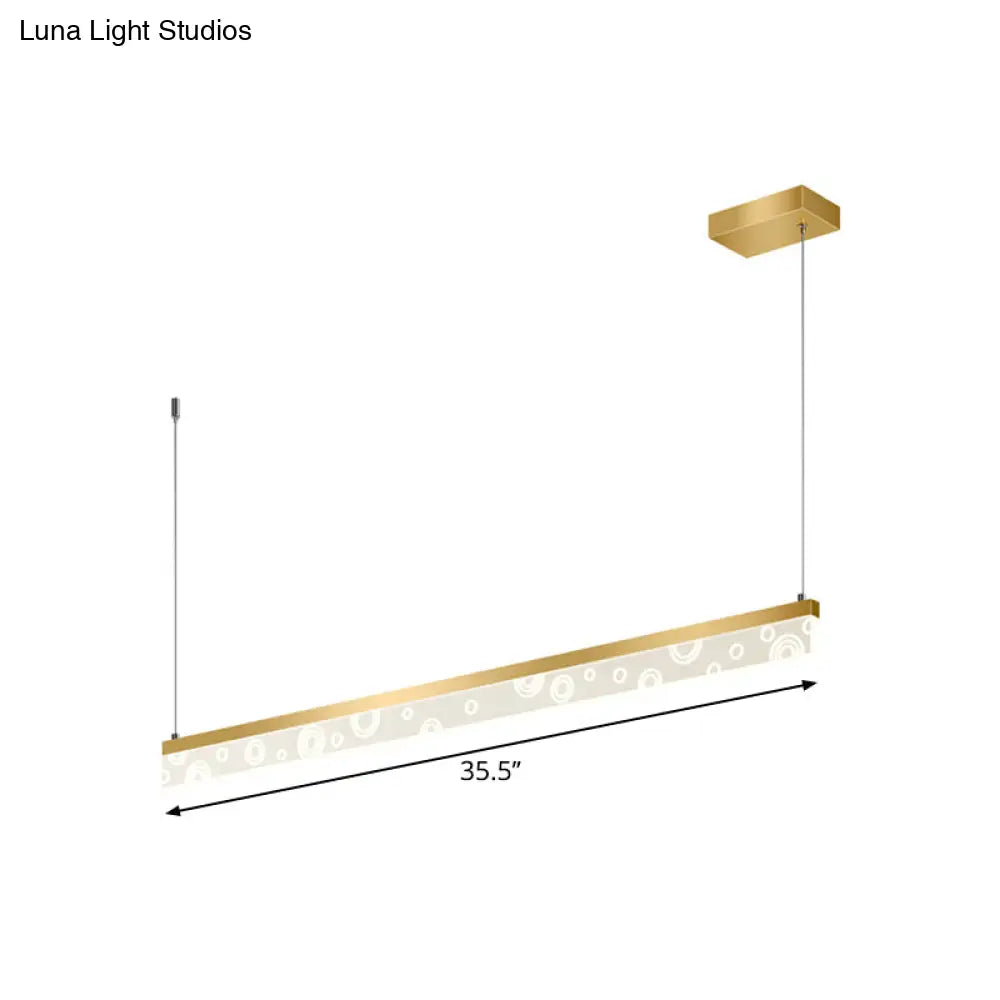 DecorBites™ مصباح جزيرة من الألومنيوم لغرفة الطعام، مقاس 35.5 بوصة/47 بوصة، مصباح LED معلق باللون الذهبي، إضاءة دافئة/بيضاء