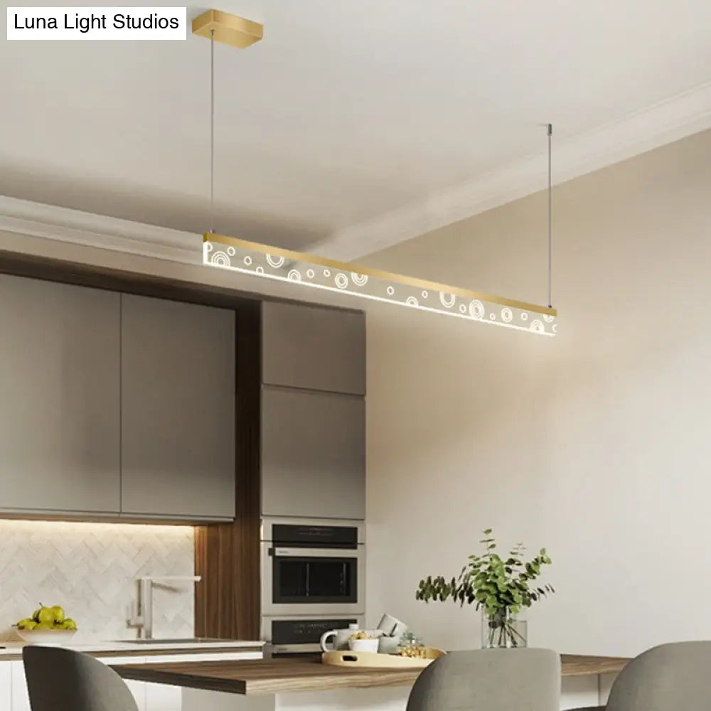 DecorBites™ مصباح جزيرة من الألومنيوم لغرفة الطعام، مقاس 35.5 بوصة/47 بوصة، مصباح LED معلق باللون الذهبي، إضاءة دافئة/بيضاء