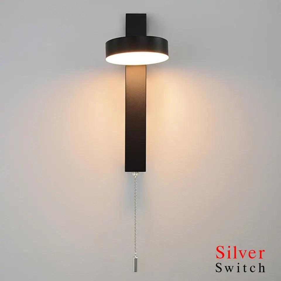 350° Modern Wall Sconces - Black with Silver Switch / Warm White (2700-3500K)