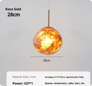 Rose Gold Glass Pendant Chandelier 6W LED