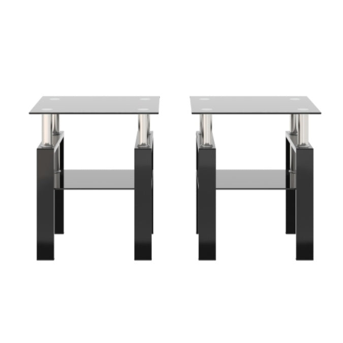 Black Glass Square Tables