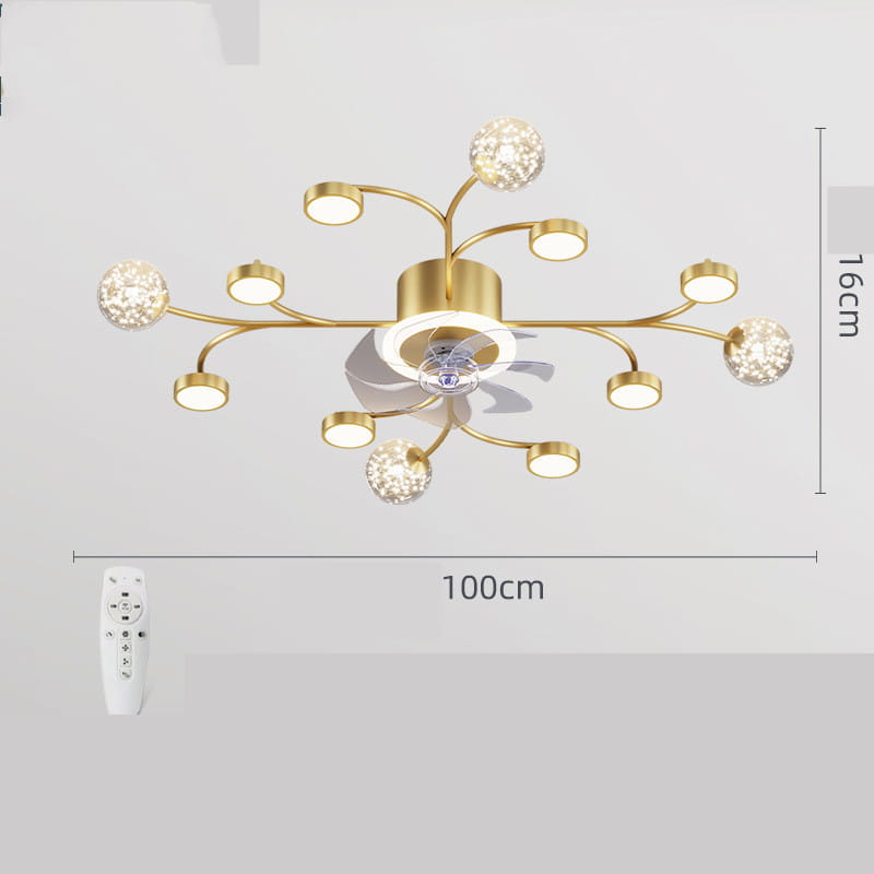 Modern Smart Bedroom Ceiling Fan Lamp
