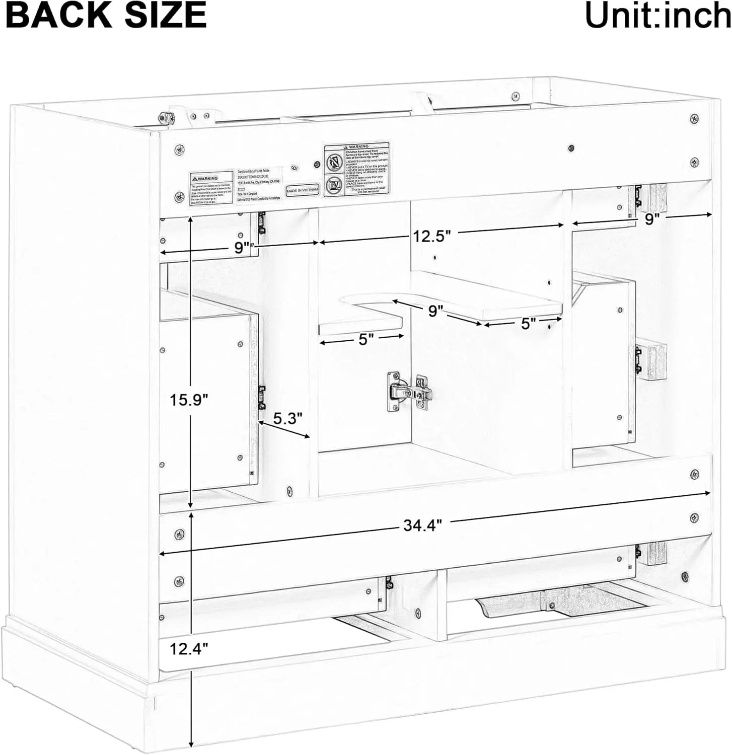 36" Solid Wood Modern Bathroom Vanity