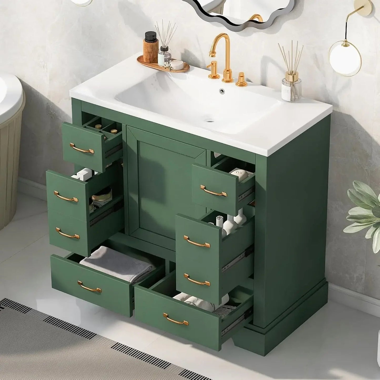 36" Solid Wood Modern Bathroom Vanity