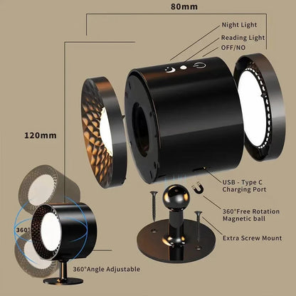 360° Adjustable Touch Control Wall Lamp