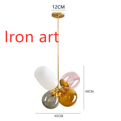 Nordic Creative Stained Glass Dining Room Chandelier