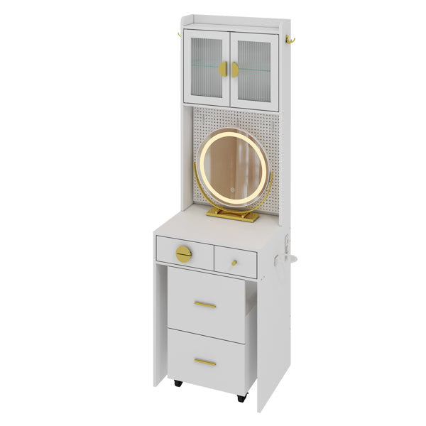 White Round Vanity Table