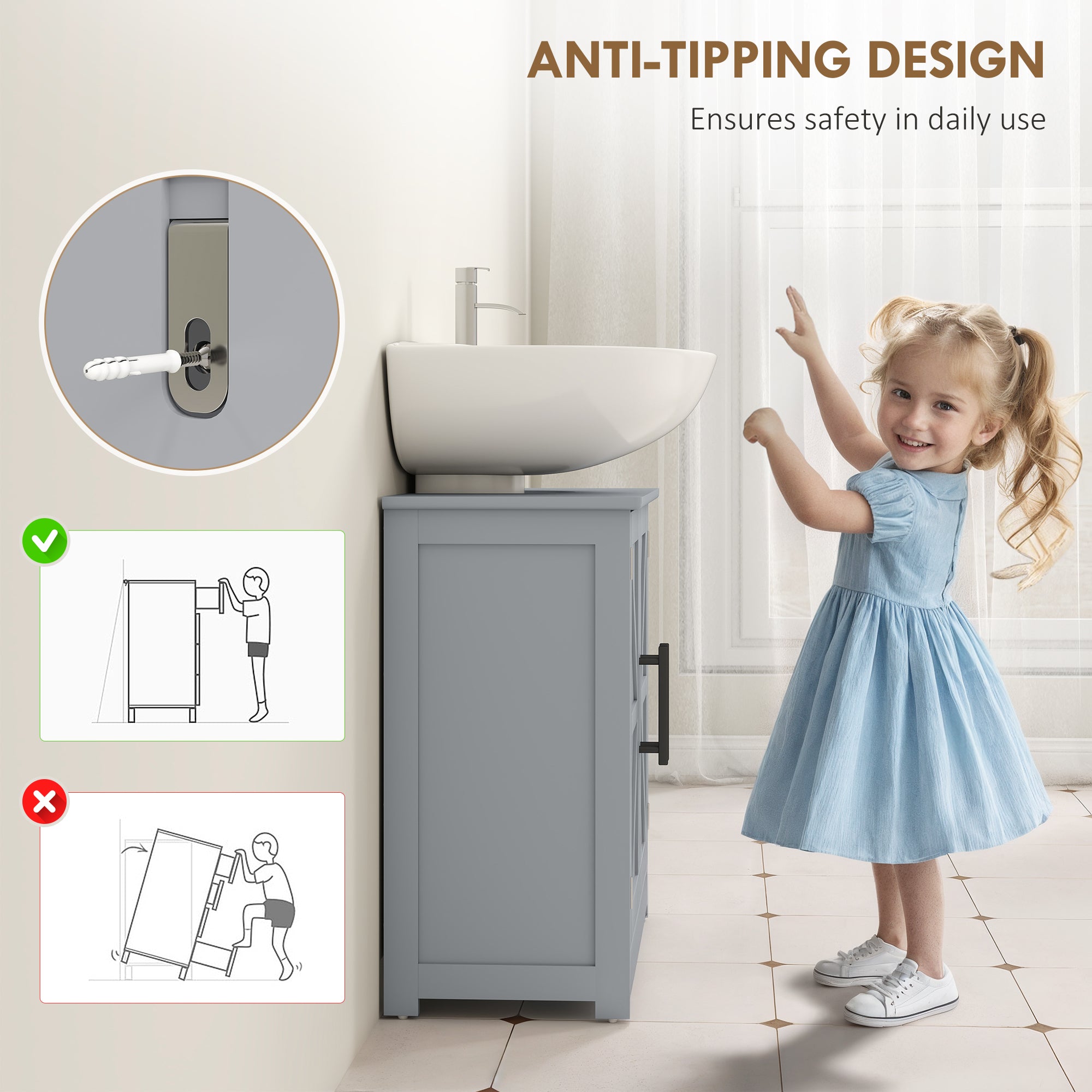 Gray Barn Door Sink Cabinet