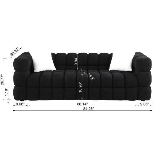 White Boucle 3-Seater Sofa