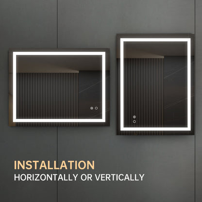 LED Bathroom Mirror With Touch Button Control