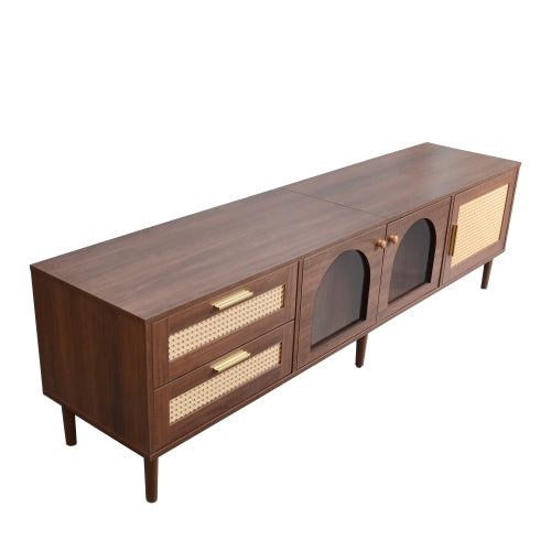 Rattan LED TV Console