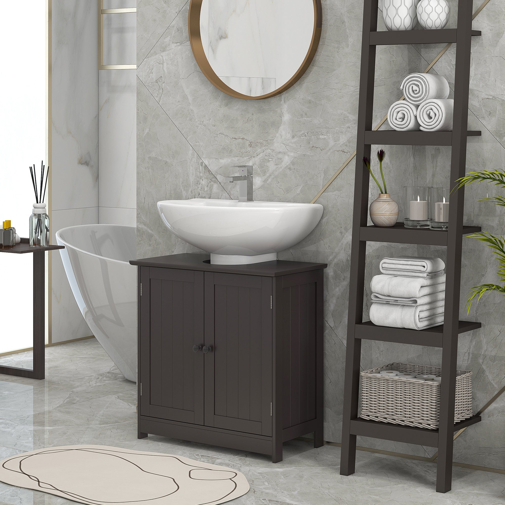 Coffee Vanity Bathroom Cabinet