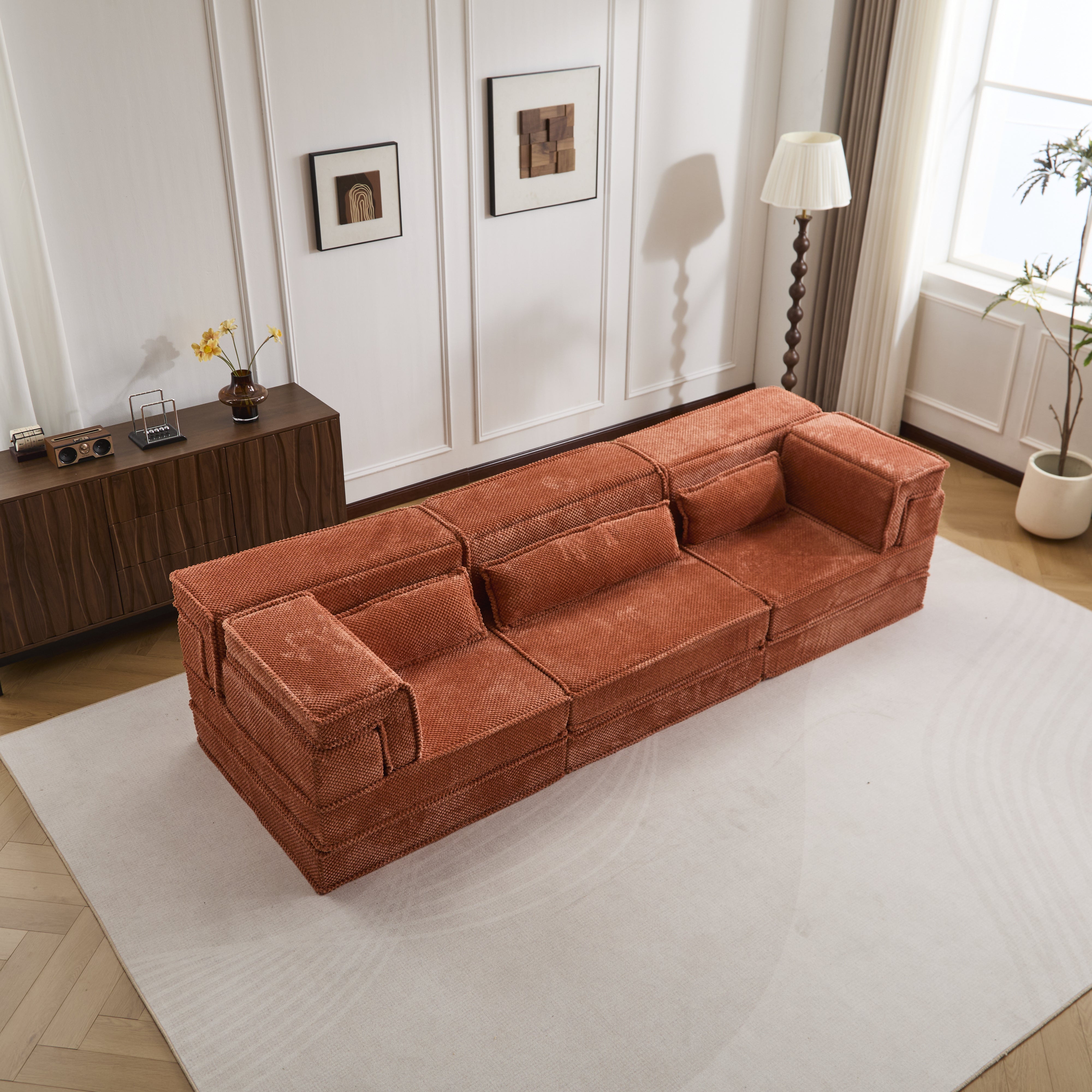 Orange Modular Sofa Pillows