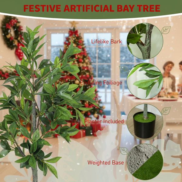 Künstlicher Weihnachtsbaum in Topf – Gefälschte Pflanze – Natürlicher grüner Baum für Feiertagsdekoration im Wohnzimmer, Büro, Zuhause – FBA-Versand
