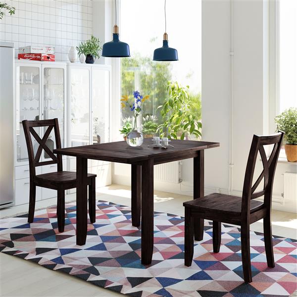 Wooden Folding Breakfast Table Set Compact Dining Corner
