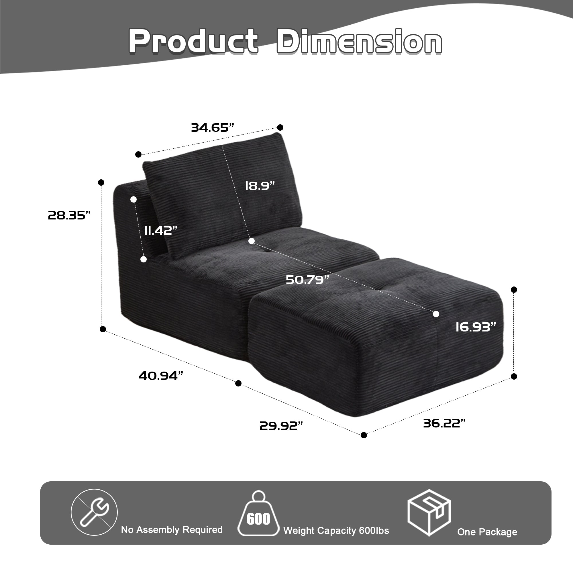 Sofá Comprimido de Espuma de Memoria Moderna, Sofá Seccional Grande de 2 Plazas para Sala de Estar, Sofá Seccional Modular Nube Amigable con Mascotas, Tela de Corduroy, Loveseat Extra Profundo, Sin Ensamblaje Requerido, Beige
