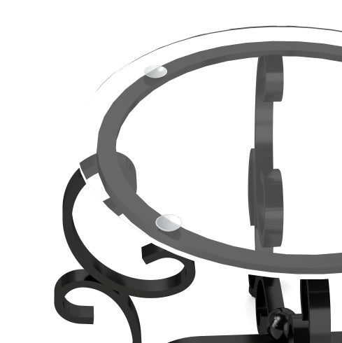 Glass Round Coffee Table Black Tempered Set