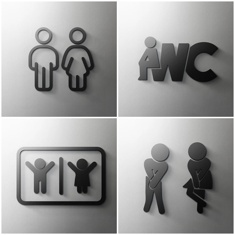 3D Acrylic Bathroom Wall Sign