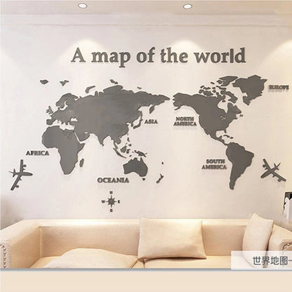 3D Acrylic World Map Wall Sticker