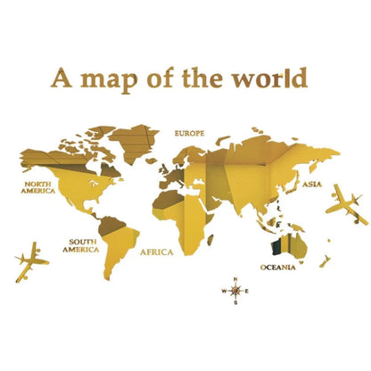 3D Acrylic World Map Wall Sticker