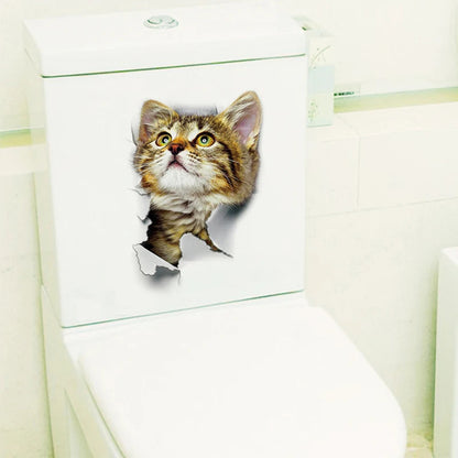 3D Cat & Dog Toilet Stickers